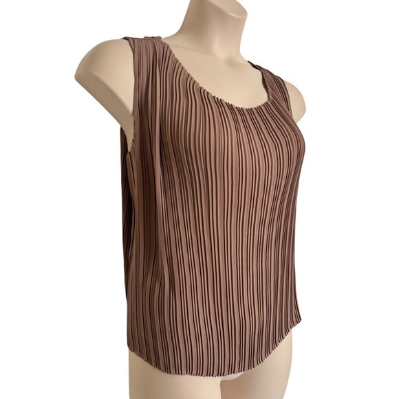 Joie Crinkle Tank Size large Cami NWT Tank Nordstroms Brand $89 Clay Brown - Picture 2 of 7